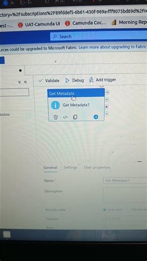 Get meta data Activity in Azure data factory
