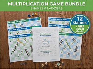 Multiplication Snakes and Ladders Game BUNDLE (12 Boards)   Parent Strategy Guide | Printable Math Facts Practice | Homeschool & Classroom - Etsy