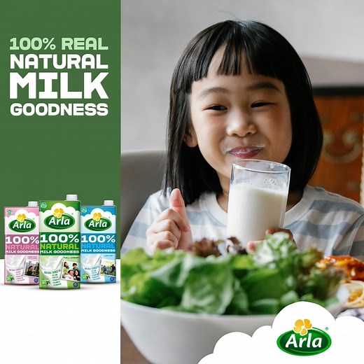 Start the year right with REAL natural milk goodness 🥛 try Arla now! 👉🏼 | Arla
