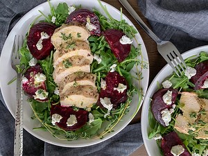 BEET SALAD WITH CHICKEN & ARUGULA | Absolutely Flavorful