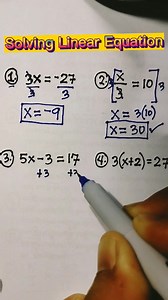 44K views · 5.6K reactions | BASIC MATH REVIEW: Solving Linear Equation #MathReview #SimpleMath #LinearEquation #sharingiscaring | Mathematics Tutorial | Facebook