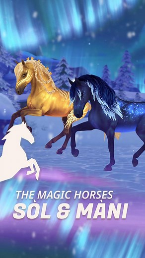 Celestial Andalusians: Sól and Máni in Winter Village