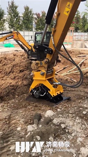 HWX Hydraulic Plate Compactor working in construction site