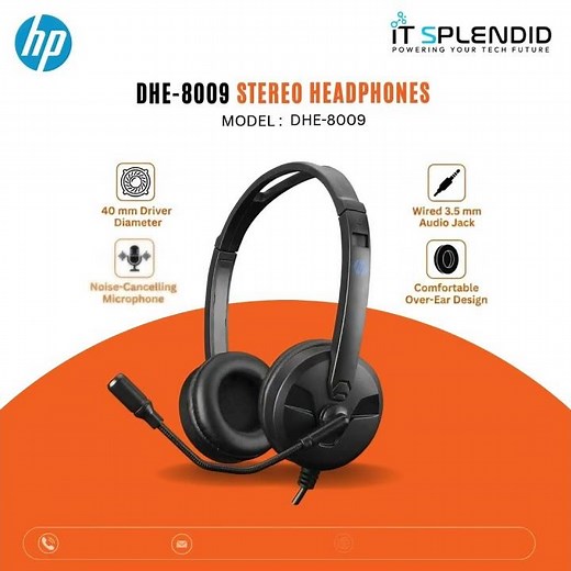HP DHE-8009 Stereo Headphones, Best Budget HP Headphones | IT Splendid