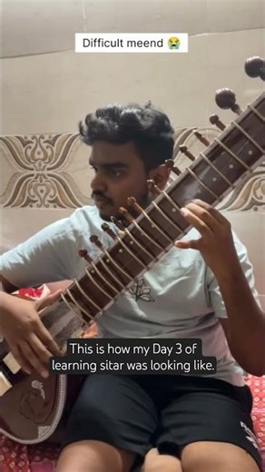 Day 3 of learning sitar. meend testing #sitar #sitarclass #bollywoodsongsonsitar