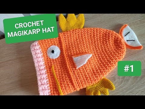 How to crochet a Magikarp hat ! (Part 1 , hat and fins )