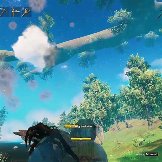 Shooting a flying seagull in Valheim. #valheim #gaming #tramanosia