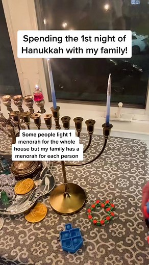 Celebrating the First Night of Hanukkah with Family