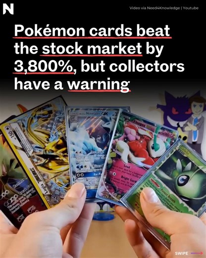 2.9K views | Rare Pokémon cards have surged more than 3,800% since 2004 — far outpacing the S&P 500. But collectors warn most cards won’t see those gains as parts of the market cool. Read more: https://www.instagram.com/p/DO9nlGiAFXG/?img_index=1 | NextShark | Facebook