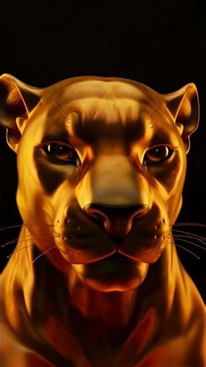 Hyper-Realistic Golden Panther Emerges from Water 3D #CGI #shorts