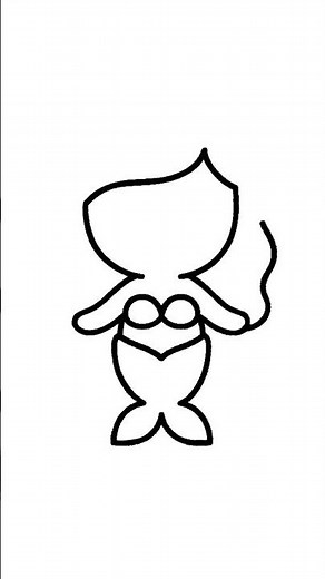 How to Draw a Cute Mermaid 🧜‍♀️ Easy Tutorial #Shorts