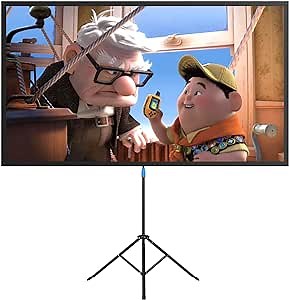 Portable Projector Screen with Stand for Home & Outdoor Movie Projection with White Movie Screen,Sturdy Tripod & Carry Bag - 80 in