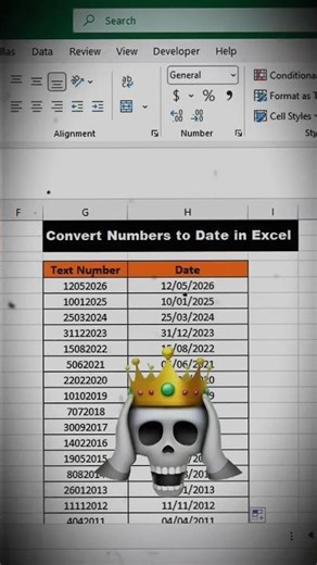 Convert Numbers To Date In Excel 🤫🔥 #excel #exceltips #shorts #exceltutorial #viral || Turn On Skill