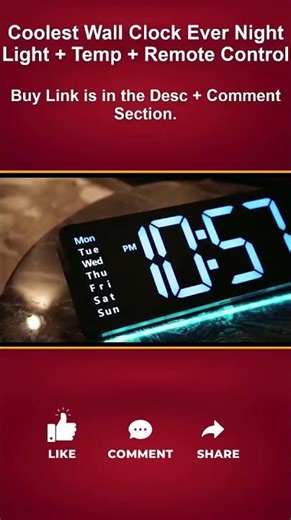 Coolest Wall Clock Ever Night Light + Temp + Remote Control
