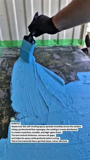 Floor Epoxy Squeegee Tool in Action! #Epoxy #Flooring #Construction