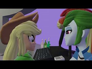 Equestria girls Rainbow Dash kiss Applejack[MLP SFM]