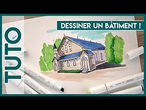 Tuto dessin, dessiner un bâtiment avec 2 points de fuite