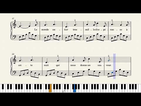 Minuit Chrétiens : Partition piano/voix Noël facile, Easy piano christmas sheet