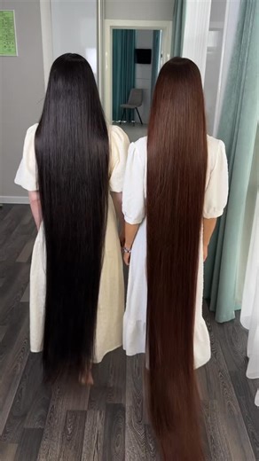 Мила Long Hair Model Hair Artist on Instagram: "Straight Hair vs Wavy Hair"
