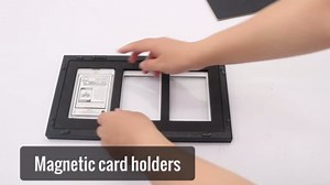 Trading Card Display Frame for 5 Standard Cards with Real Glass, Sports Collect Holder for Baseball Basketball Football Hocky Cards