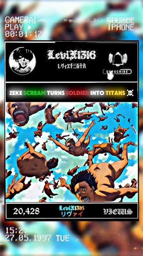 Zeke scream turns soldiers into titans #zeke #zekeyeager #aotamv #aot#aotedit #attackontitan