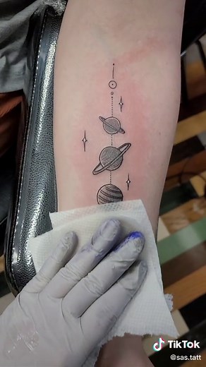 Solar System Tattoo Ideas for Women - Minimalist Planets and Stars