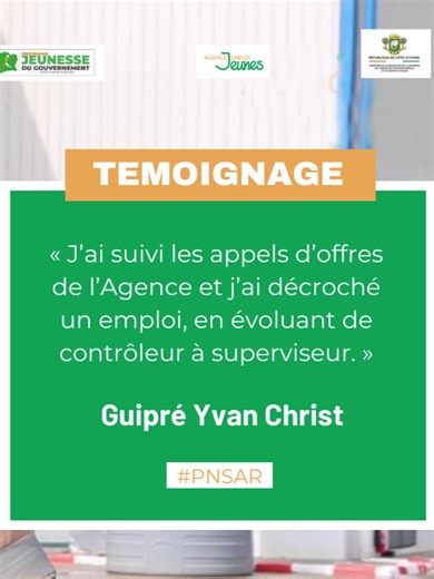 ✨ Guipré Yvan Christ incarne la réussite grâce à l’Agence Emploi Jeunes. Après son diplôme, il a suivi toutes les étapes des appels d’offres et décroché un emploi. Entré comme contrôleur, il est aujourd’hui superviseur dans une entreprise partenaire. #PjGouv #EmploiDirect #CDI #CDD #Insertion