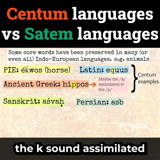 Langfocus Paul 🪬 on Instagram: "Centum languages vs Satem languages"