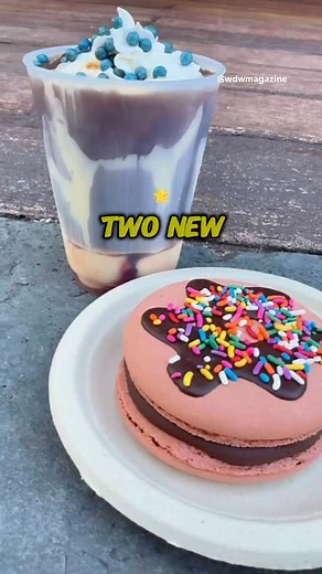 2 new treats 😋 are arriving at Disney’s Animal Kingdom 🌳 to celebrate the debut of Zootopia: Better Zoogether! 🙌 🥤 Bunny Burrow Brew - Joffrey’s Cold Brew ☕️ with condensed milk 🥛 and blueberry 🫐 syrup, topped with whipped cream and chocolate 🍫 crisp “blueberries” 🍩 Clawhauser’s Big Donut Macaron - Chocolate 🍫 ganache and strawberry 🍓 jelly inside a giant macaron covered with a chocolate glaze and 🌈rainbow sprinkles 📍You will be able to find both items at at Isle of Java. Thanks to @