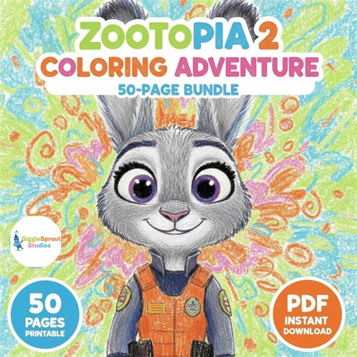 Zootopia 2 Coloring Pages Bundle – 50 Printable Kids’ Coloring Sheets | Instant Download - Etsy