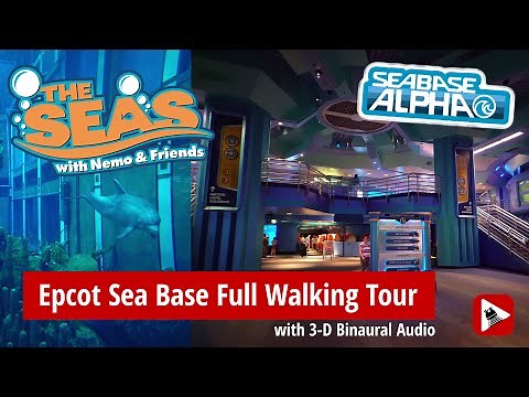 Epcot Sea Base Full Aquarium Tour at The Seas With Nemo and Friends | with 3-D Binaural audio