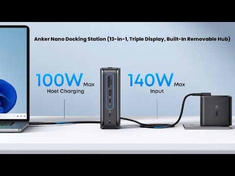 Anker Nano Docking Station (13-in-1, Triple Display, Built-In Removable Hub) - Available In US