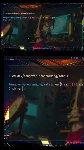 Matrix rain in C and Raylib #coding #programming