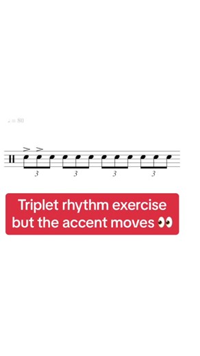Accented 8th Note Triplet Exercise for Drummers
