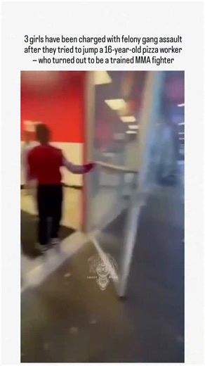 worky on Instagram: "The post features a viral video from 28 January 2026 showing 16-year-old pizza worker Gracie, a trained MMA fighter, defending herself against three female attackers at Papa John's, resulting in one assailant suffering a broken orbital bone. Following the altercation, captured on CCTV and leaked online, the three girls face felony gang assault charges, as confirmed in video overlays detailing police involvement and Gracie's low-risk assessment. With over 197,000 likes and 8 