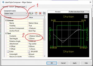 Profile data band label group text too big