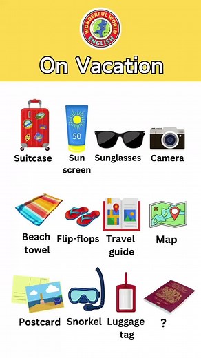 Vacation Vocabulary Follow for more! #English #ESL #vocabulary #holiday #vacation #viral #teacher #class #lesson #learning