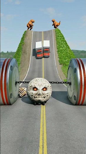 Cars & Cargo Vans vs Chained Hydraulic Crush - BeamNG.drive