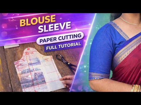 How to Cut & Stitch Blouse Sleeve in Tamil| Easy Measurement Method | Step by Step Tutorial