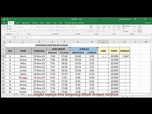Cara Mudah Mengubah format jam menjadi format angka pada perhitungan jam kerja / lembur di Excel