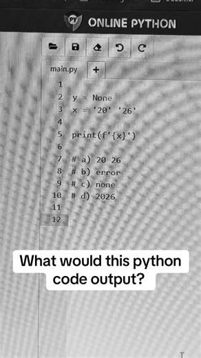 Pick a letter and comment below! Afterwards, feel free to explain your reasoning 😎 Happy coding! #coding #programming #python #programmingtips #pythonprogramming
