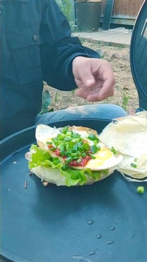 Chinese burger Eggs in a flowerpot
