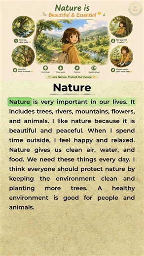 Nature 🌿 | Simple English Topic #learnenglish #dailyenglish