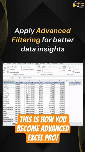 How to apply advanced filtering on data in Excel ? #excel #tipsandtricks #shorts