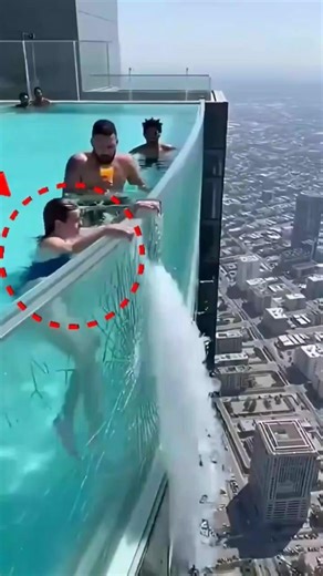 Infinity Pool Glass Wall EXPLODES! 😱 Massive Waterfall Off Skyscraper#shorts #short