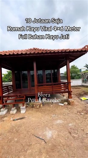 Rumah Kayu Viral 4×6 Meter Full Bahan Kayu Jati — 10 Jutaan