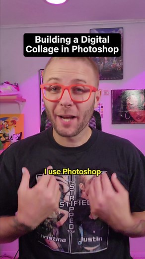 Let’s get crafty with @matt | audhd digital artist 🎨 Learn how to create your own digital collage in Photoshop with mixed media elements 🖼️ #photoshop #collages #digitalcollages #crafts #mixedmedia