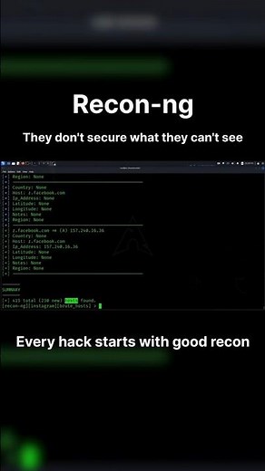 Recon-ng – The Smart Way to Gather Info Before an Ethical Hack! 💻 #kalilinux #cybersecurity
