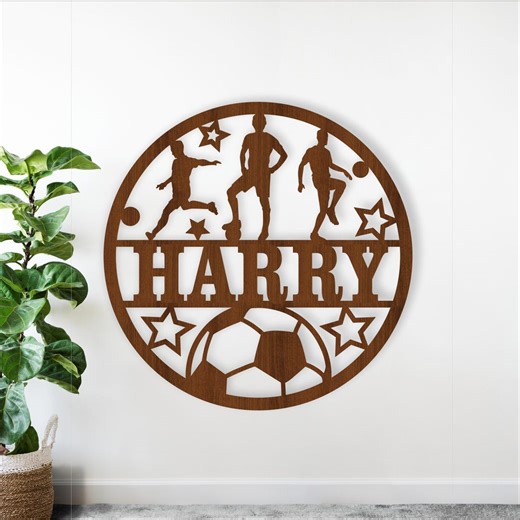 Placa de nome de futebol SVG: modelo de placa personalizada com corte a laser para esportes (download digital) - Etsy Portugal