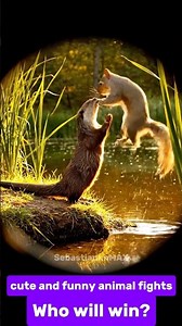 Otter vs. Chipmunk! The Funniest Animal Fight Ever! #Chipmunk #otter #shortsfeed #animal #shorts